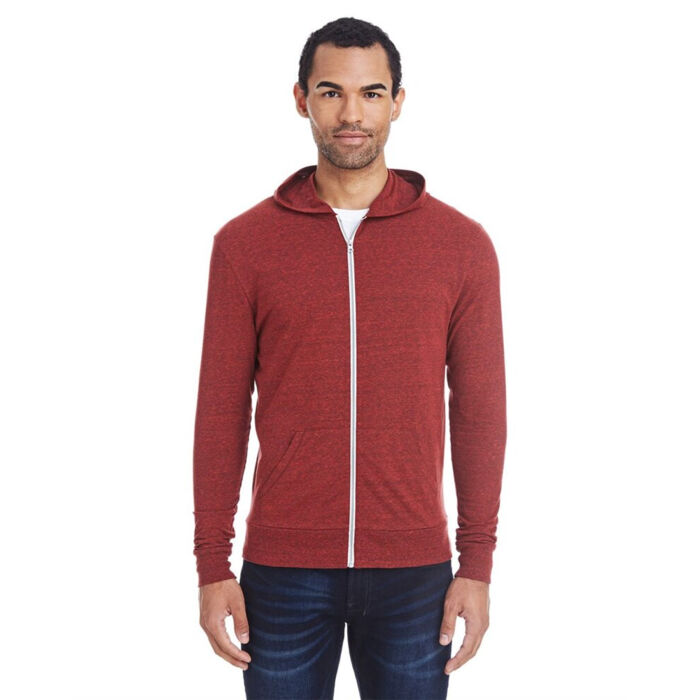 Triblend Full-Zip Light Hooded Sweatshirt Thumbnail