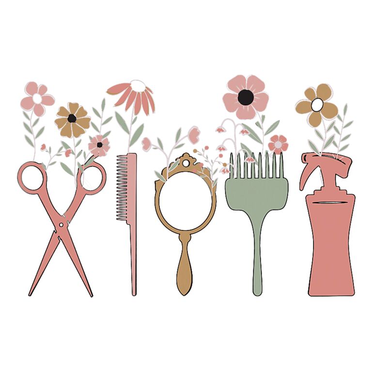 Hairstyling Tools With Flowers Thumbnail
