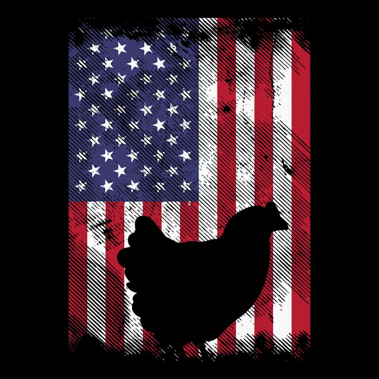 American Flag With Chicken Thumbnail