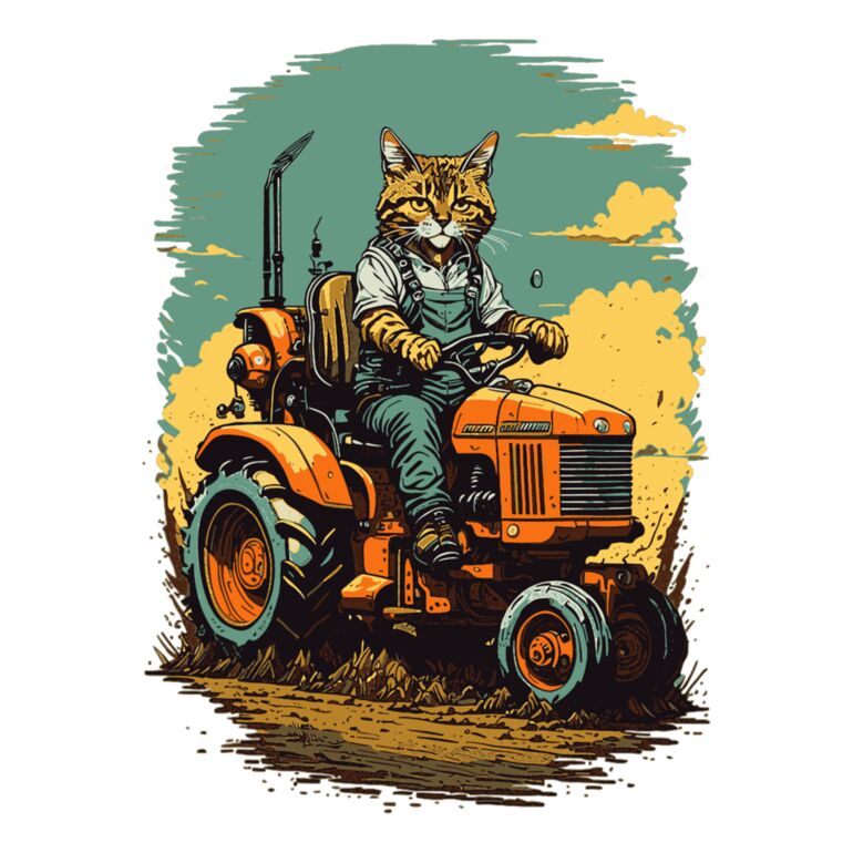 Cat Riding A Tractor Thumbnail