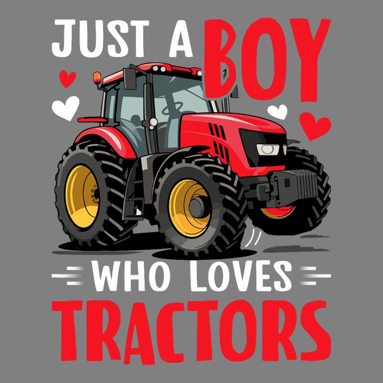 Just A Boy Who Loves Tractors  Red  Thumbnail
