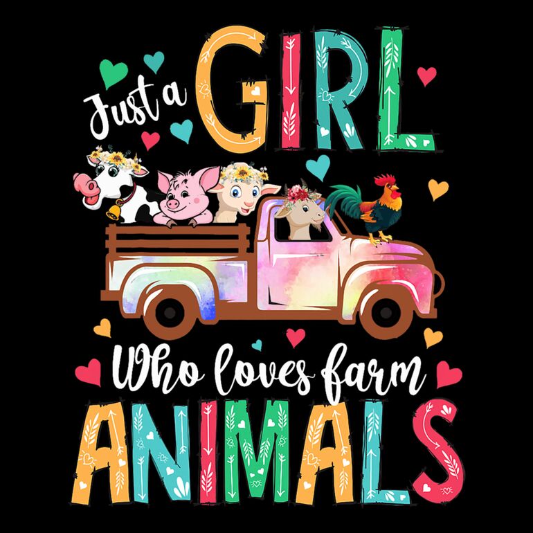 Just A Girl Who Love Farm Animals  mulitcolor  Thumbnail