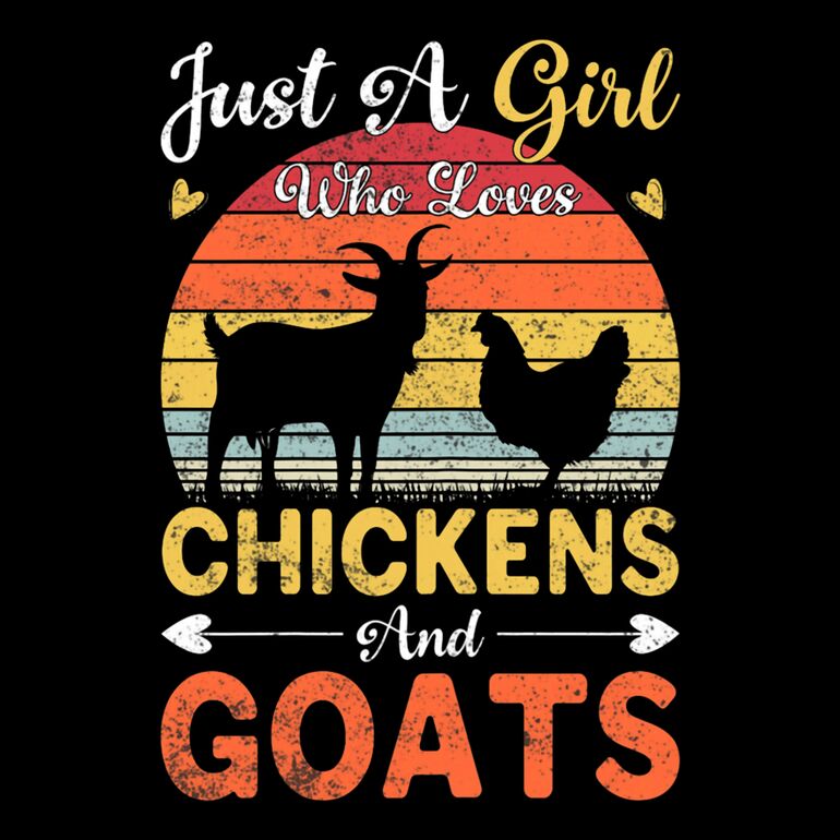 Just A Girl Who Loves Chickens And Goats  Yellow And Orange  Thumbnail